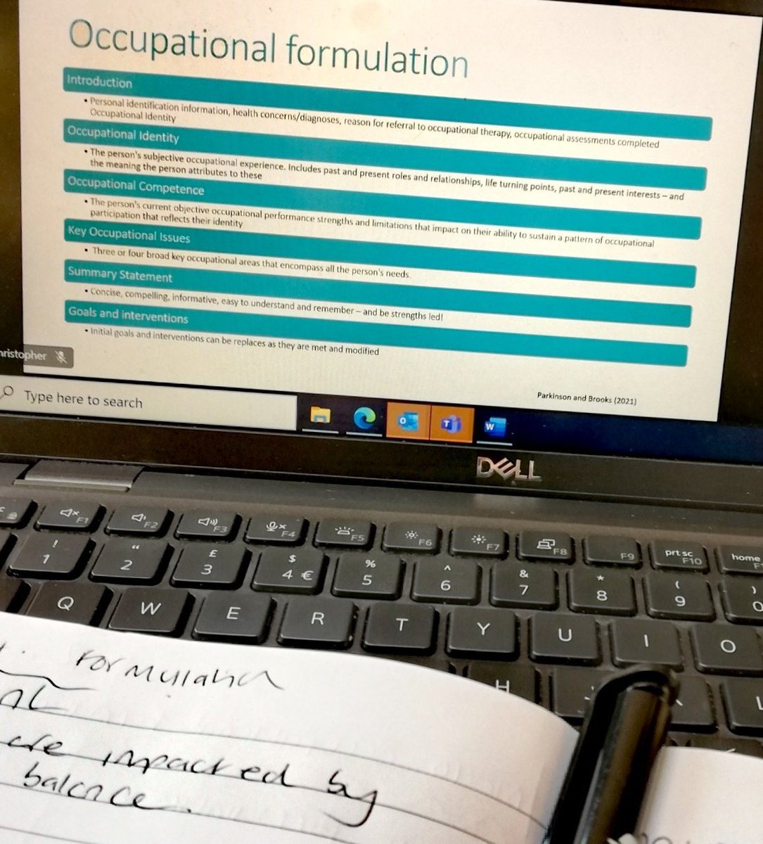 Excellent CPD session in Occupational Formulation, planning and goal setting yesterday. Perfect to implement into our #longcovidservice. Great to see some familiar faces too :)
@LSCFT_OTs
@LSCFTAHPs
#MOHO #cpd #activityanalysis #OccupationalTherapy #personcentred