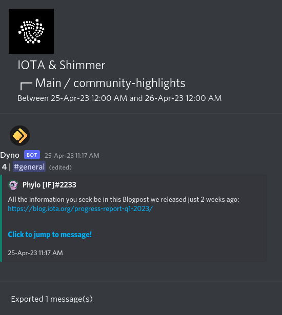 IOTAXTeams's tweet photo. 1/
#IOTA and #Shimmer Discord #community highlights.
🌐 Learn more and join the discussion https://t.co/USN5qQtgEN. https://t.co/NFlOwjEVDu