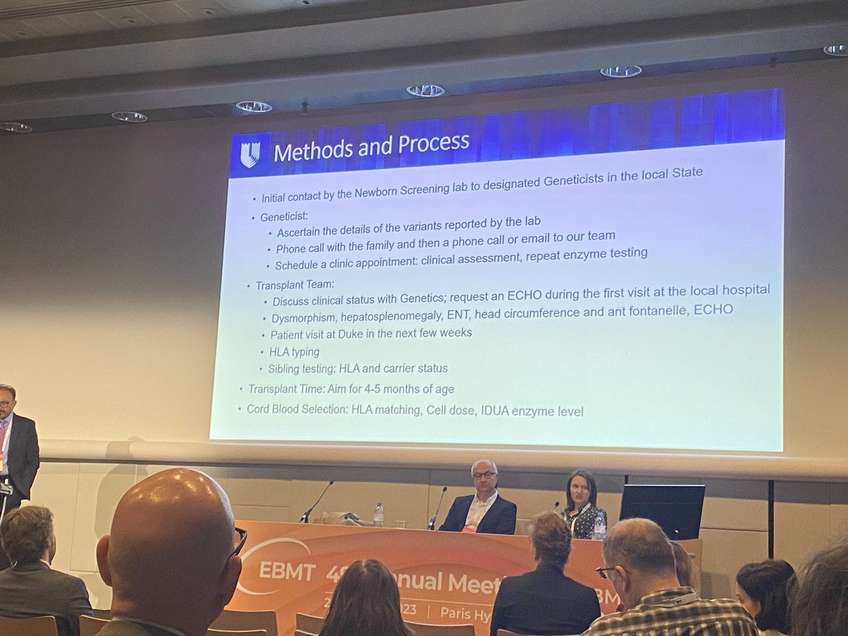 MahadeoKris's tweet photo. Master class in Hurler Syndrome. Dr Prasad discussing impact of newborn screening and Duke’s outcomes. @Duke_Childrens #EBMT23 https://t.co/Sw038fLfdM