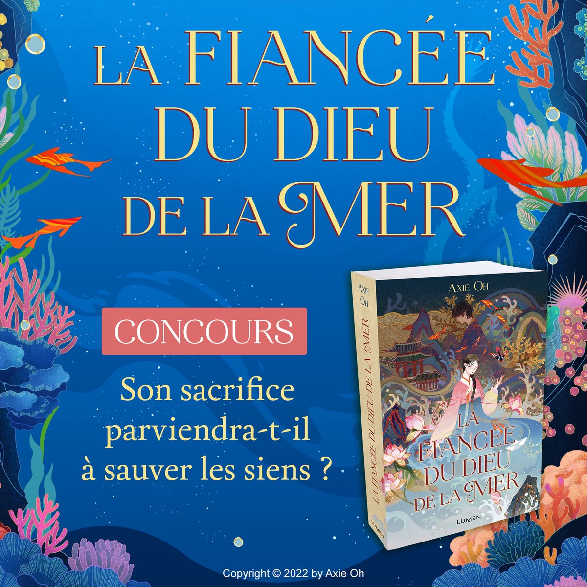 LumenEditions's tweet image. #Concours #livre : tentez de gagner un exemplaire du roman La Fiancée du dieu de la mer d'Axie Oh !

Pour participer : RT + follow @Lumeneditions 

Tirage au sort le 2 mai ! 🍀