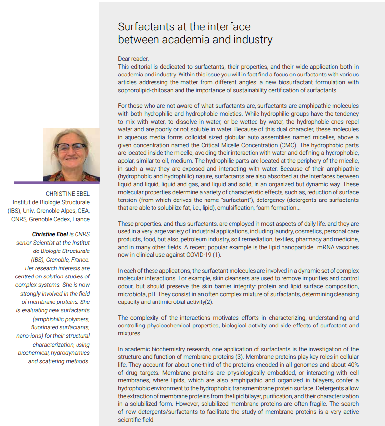 Interesting article about SURFACTANTS AT THE INTERFACE BETWEEN ACADEMIA AND INDUSTRY written by Mrs. CHRISTINE EBEL and published by TKS Publisher 
teknoscienze.com/tks_article/su…
 
#tkspublisher #surfactants #FMCG