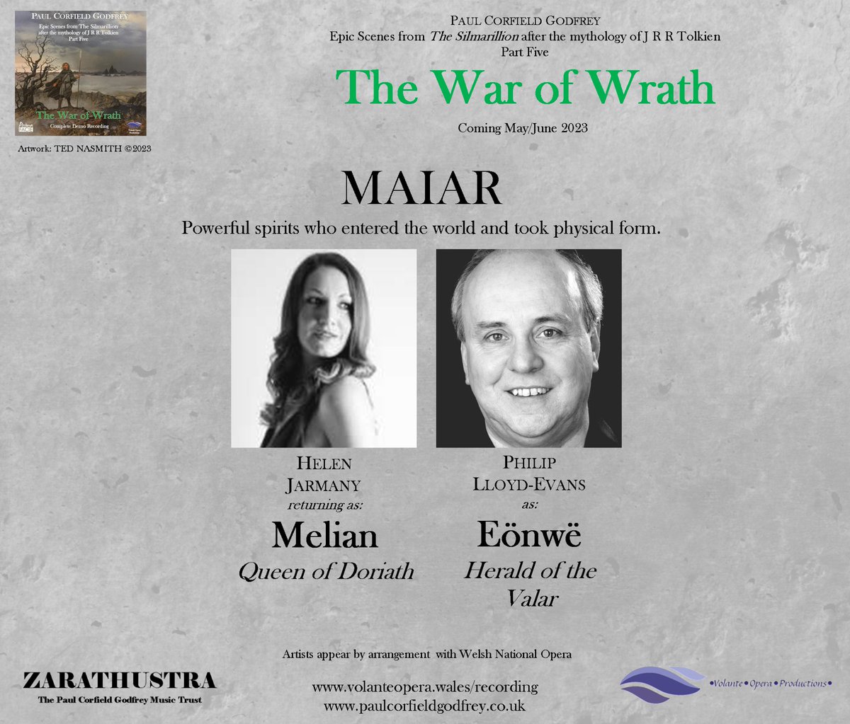 OperaVolante's tweet photo. Our Maiar in @TheCorfield #warofwrath #silmarillion #tolkien - @HelenJarmany returning as #melian and Philip Lloyd-Evans as #eonwe
#thesilmarillion #cast #thehobbit #operacycle #operatic #lordoftherings #opera #composer #musiccomposer #britishmusician #demorecording https://t.co/aFmikjR8CZ