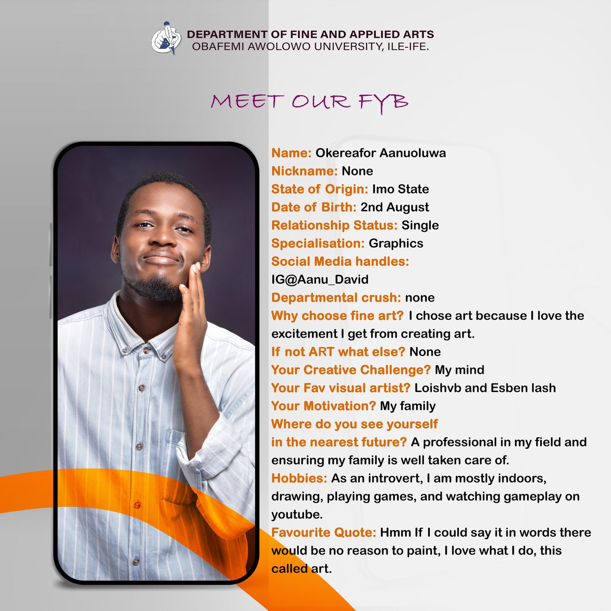 faasa_oau's tweet photo. On our Fyb list today is Aanuoluwapo Okereafor https://t.co/L2f0sLCU7R