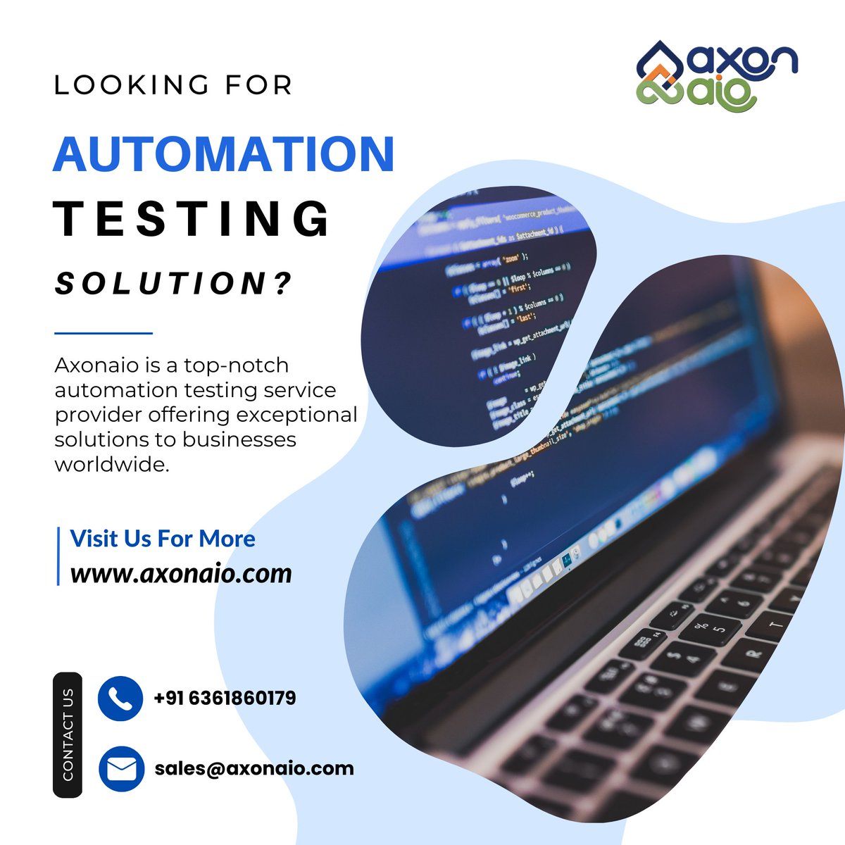 axona_io's tweet image. Simplify your quality testing with our #automationtestingservice! Leave it to our experts, and focus on your top priorities. 🤖💯
🌐 axonaio.com
📞+91 6361860179
📧 sales@axonaio.com
#axonaio #automationtesting #qualityassurance #softwaretesting #automationsystem