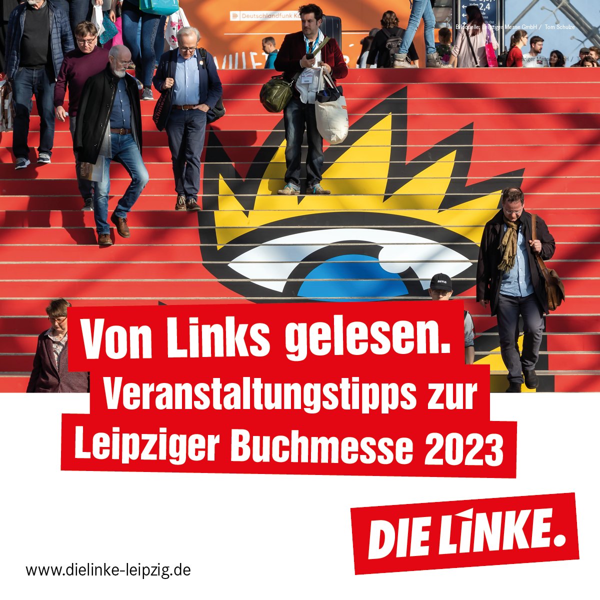 DIELINKELeipzig's tweet photo. #Leselust: Heute beginnt die Leipziger Buchmesse 2023. Wie üblich wird das Messegeschehen mit Lesungen und Diskussionen begleitet.
Im Programm von #Leipzigliest gibt es einige Veranstaltungsempfehlungen und interessante #Leseorte unsererseits: https://t.co/rDlVkM6tme https://t.co/Gi9zbdf0cj