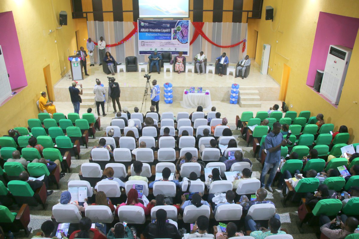 nimrnigeria's tweet photo. NIMR in collaboration with FMC Ebute-Metta(@fmceblagos), Mainland hospital Yaba (@MainlandYaba), Oba Adejugbe Hospital Ado-Ekiti, and Afe Babalola University Ado-Ekiti (@Abuad_Uni), unveiled “Abuad Virucidine Liquid” on the 18th of April 2023. https://t.co/h8b8U11Y7F