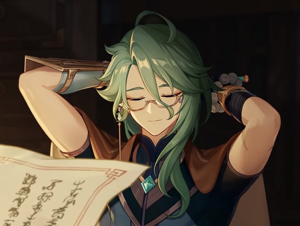 dendrosdaily's tweet photo. baizhu most popular doctor in teyvat because why wouldn’t you go see him when he looks like THAT https://t.co/41MpqMg3Dz