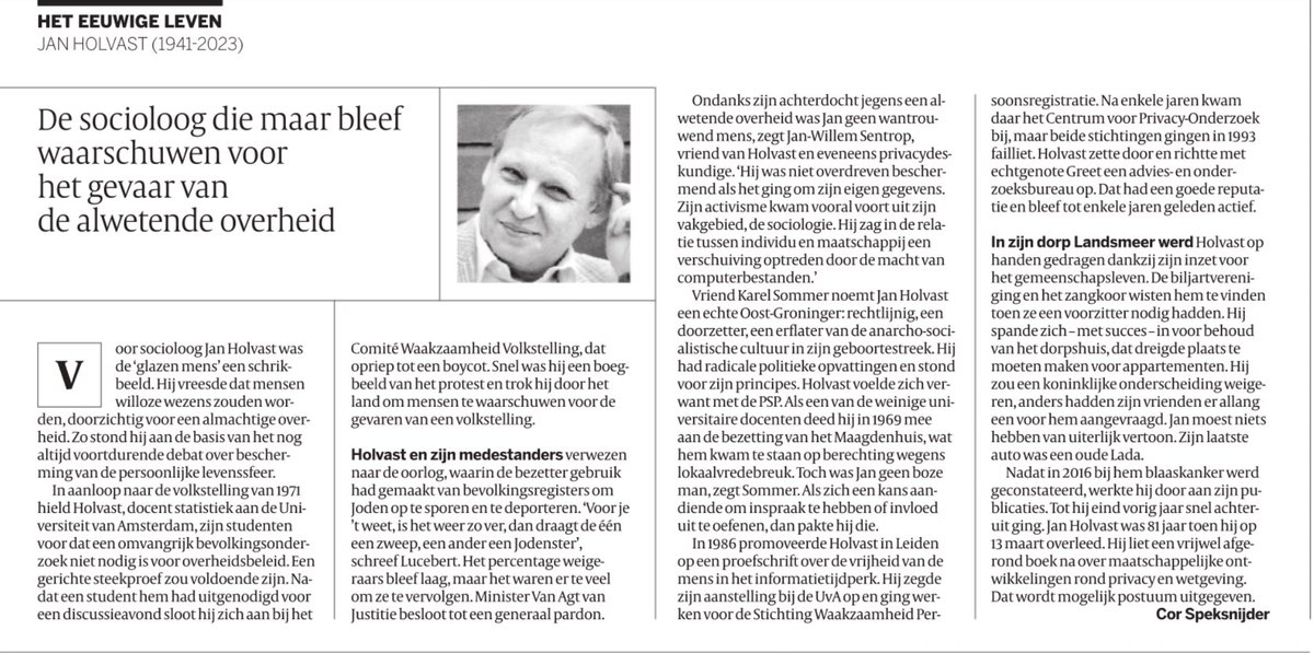 Westrik's tweet photo. Verschuiving in de relatie tussen individu en maatschappij door macht van computerbestanden. #hoeder #ibp #informatiebeheer #privacy https://t.co/XJRg8ZTbbK