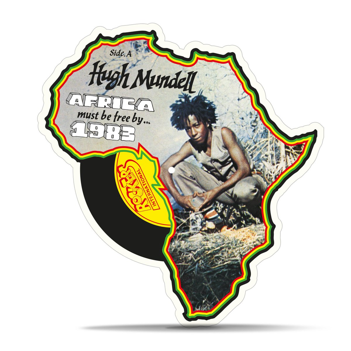 BeeGraphicsUK's tweet photo. Shaped picture disc for Hugh Mundell/Augustus Pablo 'Africa Must be Free by 1983' on @naturesounds https://t.co/pGEJOH0pJx