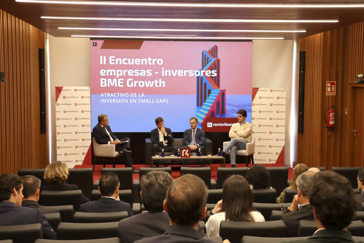 Renta4's tweet photo. @GrupoBME @IZERTIS @atSistemas @altianews @Making_Science_ 🔴📷[#BMEGROWTH]

@CesarSGR4 modera el coloquio: "Atractivo de la inversión en Small Caps".

Con Alfonso de Gregorio, director de inversiones de Finaccess Value, Luis Urquijo, CEO de @MuzaGestion y José María Hernanz, partner de @JME_Ventures. 

➡️ https://t.co/Z4wzpZBtin https://t.co/D0eRrOQ0zw