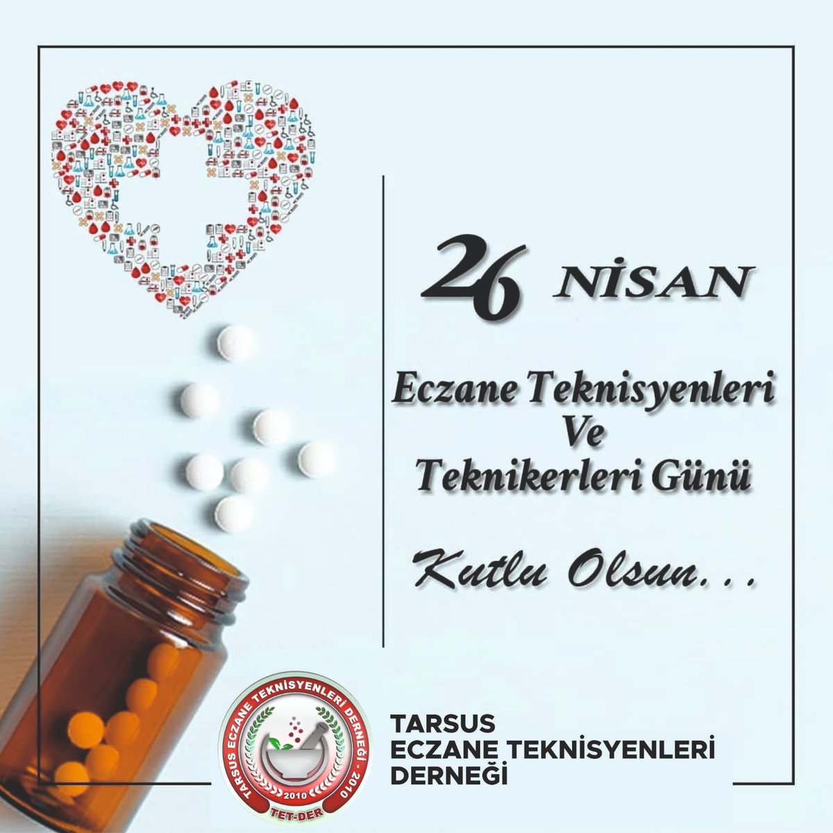 tetder1's tweet photo. 26 Nisan Eczane Teknisyenleri ve Teknikerleri Günümüz kutlu olsun.
@ettkkurumsal
@tetder1
@tebkurumsal
#eczaneteknisyenleri https://t.co/nLXzlCfQcV