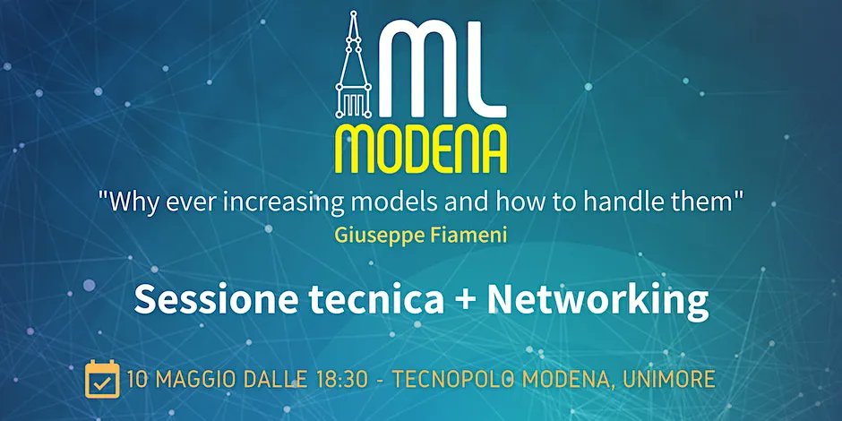 ml_modena's tweet photo. 📢📢 SESSIONE IMPERDIBILE con Giuseppe Fiameni di Nvidia per parlare Large Language Models, large dataset e scalabilità! Ci vediamo Mercoledì 10 Maggio dalle 18:30 al Tecnopolo. 
Pizza + networking a seguire! 
https://t.co/xXeOw4hbUa 
#ml #community #deeplearning https://t.co/k2WxKrJHDO