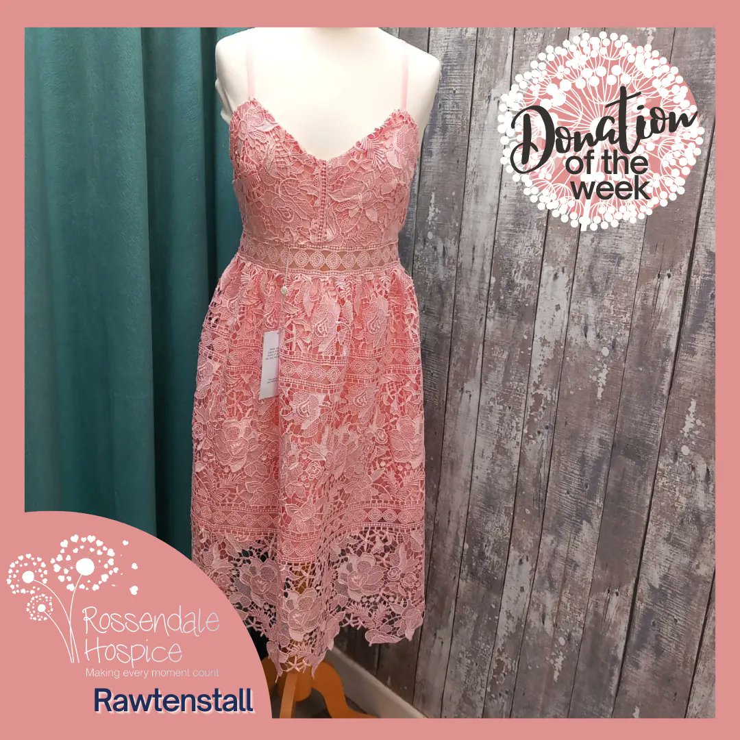 RossHospice's tweet image. Our #DonationOfTheWeek is a real bargain.
This beautiful peach coral lace dress is size 8 from River Island.
It has never been worn and still has its original tag on of £85.
Our price is just £20 from our Rawtenstall shop!
#sustainablefashion #feelgoodfashion #BNWT