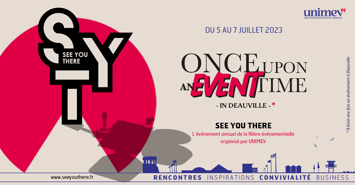 UNIMEV_FR's tweet photo. Les inscriptions à 𝐒𝐘𝐓 - 𝐒𝐞𝐞 𝐘𝐨𝐮 𝐓𝐡𝐞𝐫𝐞, l'événement annuel de la filière de l'événementiel professionnel organisé par @UNIMEV_FR , sont ouvertes !

Du 5 au 7/07 à Deauville, devenez acteur de l'événement !🎥

https://t.co/TcyDbW79sp
#eventprofs #SYT2023 https://t.co/AlZiomwOrs