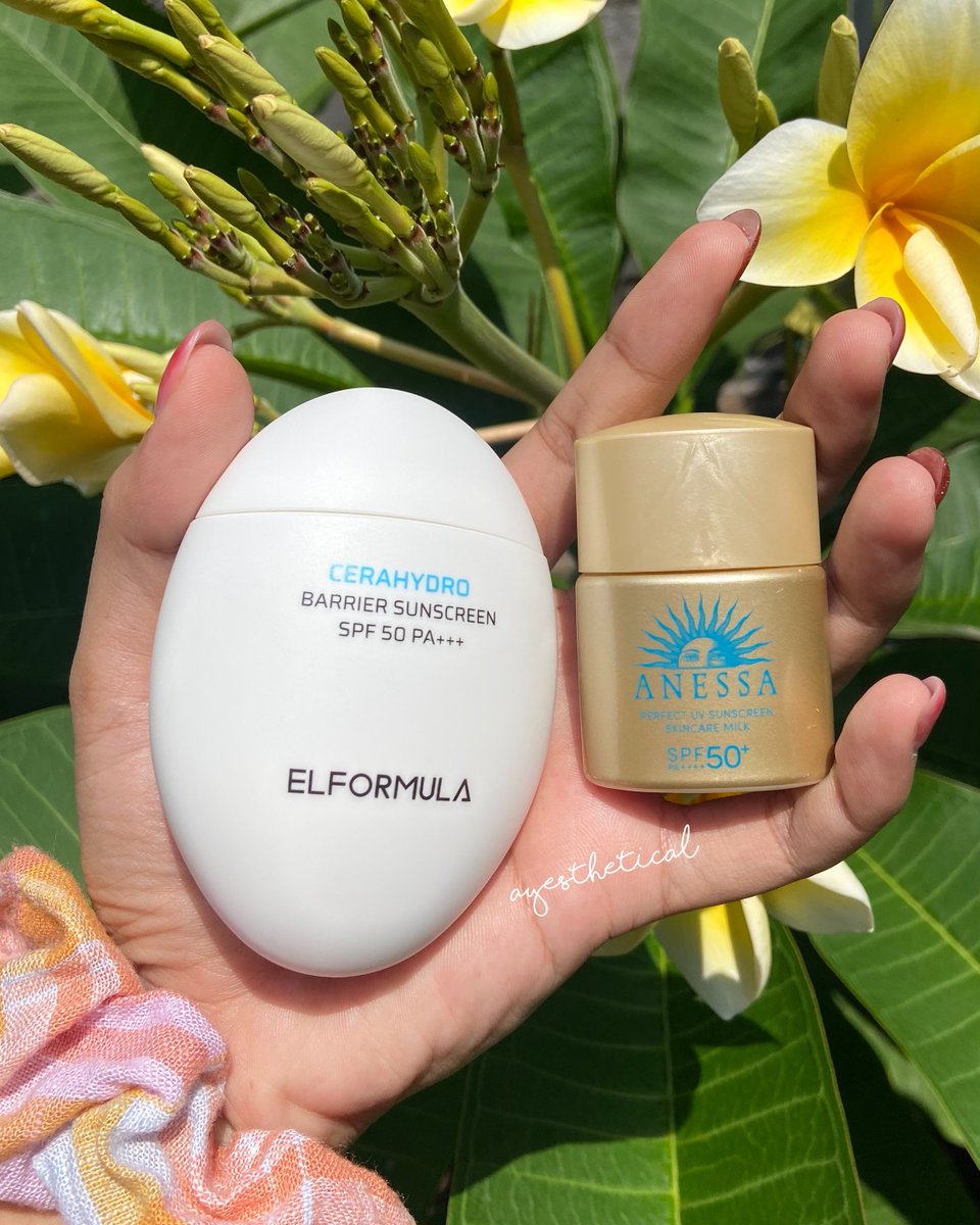 ayesthetical's tweet photo. Cuaca panas extreme &amp; UV index tinggi kaya sekarang tuh wajib invest &amp; beli sunscreen dg proteksi yang oke!🌞

Tapi repurchase Anessa nguras dompet banget😥

Untungnya nemu &amp; cobain Cerahydro Barrier Sunscreen dari ELFORMULA ini, KEMBARAANN!!!!! #racuninskincare https://t.co/rePCHqg2cR