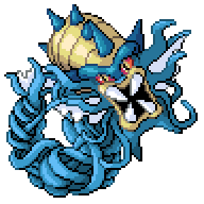 sillymrtumble's tweet photo. #Pokemon #pokemonfusions
#PokemonScarletandViolet 
Gyarados + omastar =
The creepiest sea monster you wouldn't want that to see when you swim in the sea of it will eat you https://t.co/QC63JXF4If
