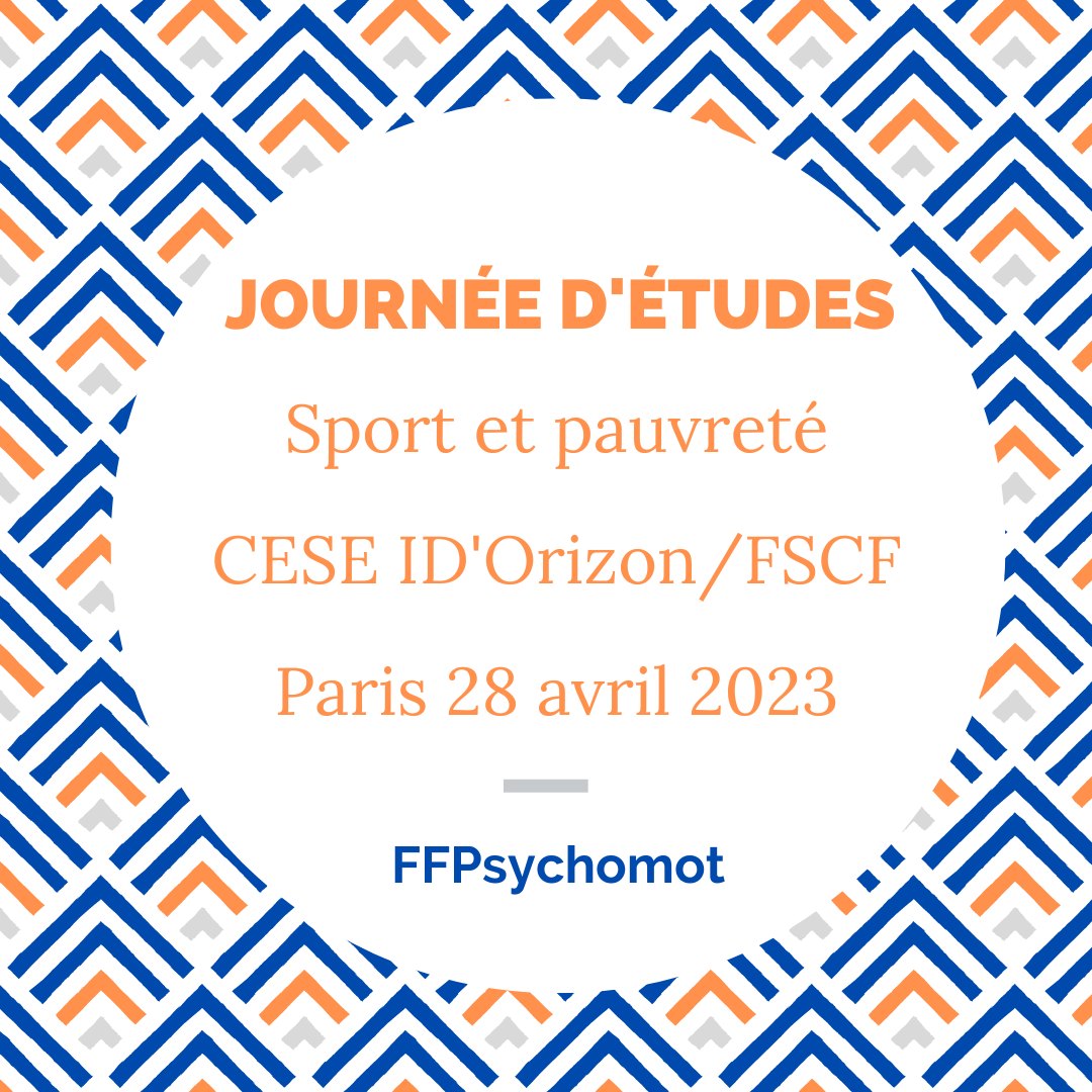 La @laFSCF et  <a href="/ID_Orizon/">ID.ORIZON</a> organisent une journée d’études "Sport et pauvreté" le vendredi 28 avril 2023 de 9h à 16h
Lien vers la billetterie pour suivre la journée en présentiel :
helloasso.com/associations/i…
Pour suivre en ligne : eventbrite.fr/e/576243157797