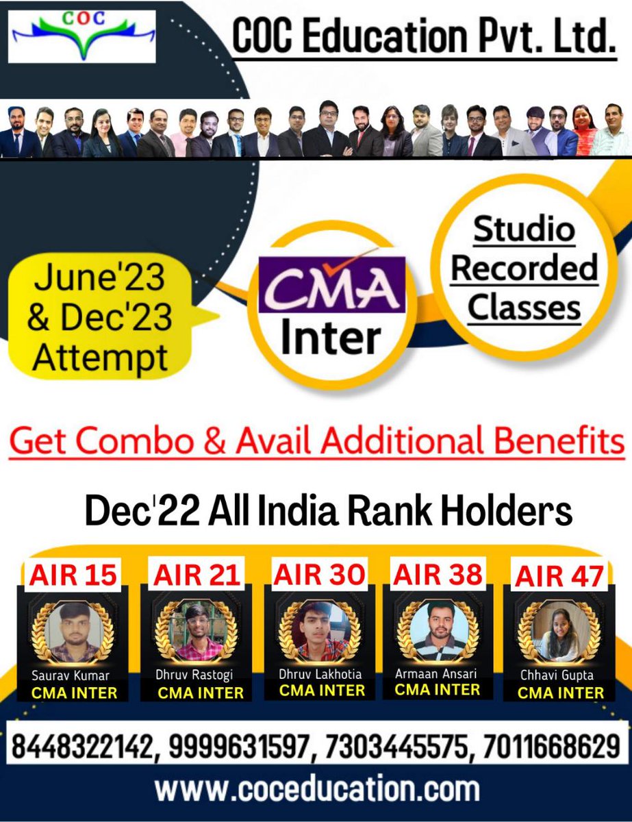 cacmasantosh's tweet photo. Join COC Education Today and Clear CMA Inter Easily !!!
Watch CMA Inter Demo Videos - https://t.co/PuyB2yxeUP
#coceducation #cacmasantoshkumar #icai #icmai #facebook #fb #trending #education #CMA #cmainter #CMAIntermediate #students #commerce https://t.co/CDVuc7Xf1m
