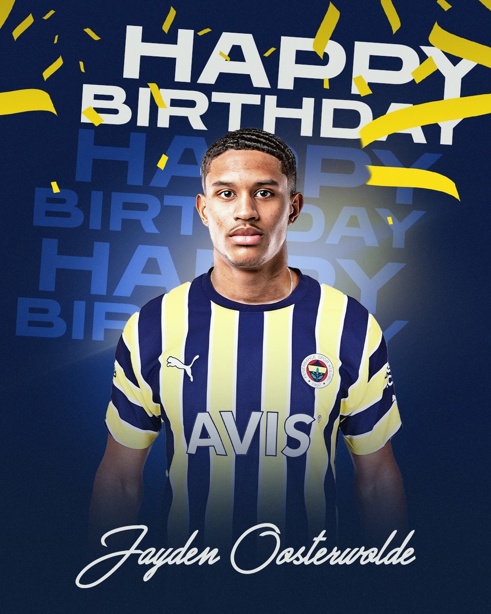 Fenerbahce's tweet photo. Bugün futbolcumuz Jayden Oosterwolde'nin doğum günü. Mutlu yıllar Jayden! 👏 https://t.co/vMR4Yw1WHW