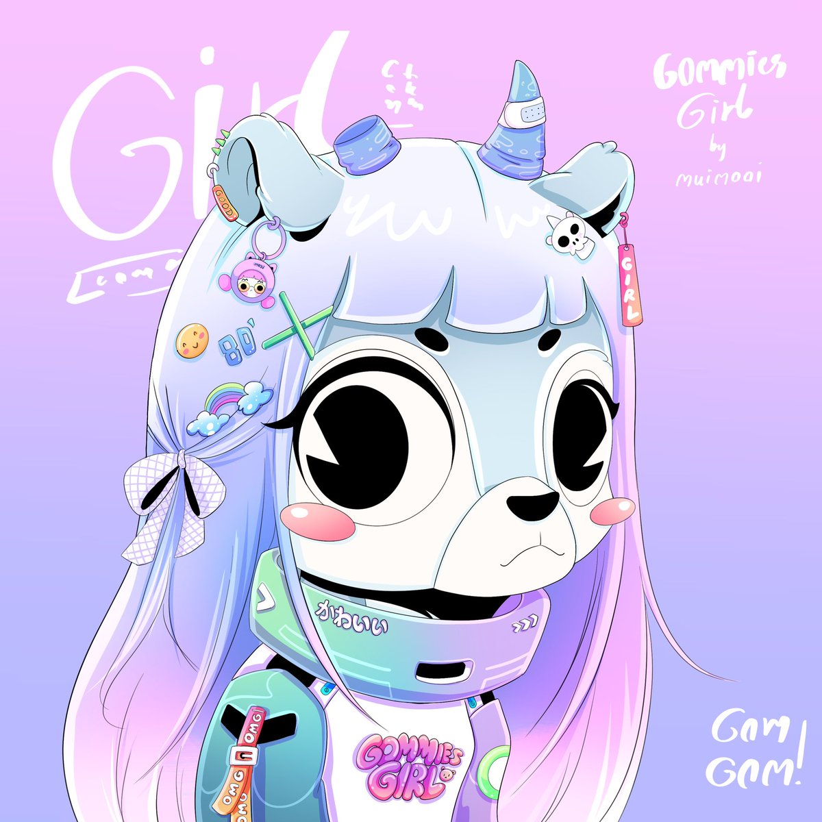 Gommies Gommies Girl 
<a href="/GommiesNFT/">Gommies</a> #GOMGOM Contest 
Original art by legend <a href="/Pearlyrex/">Pearly</a>