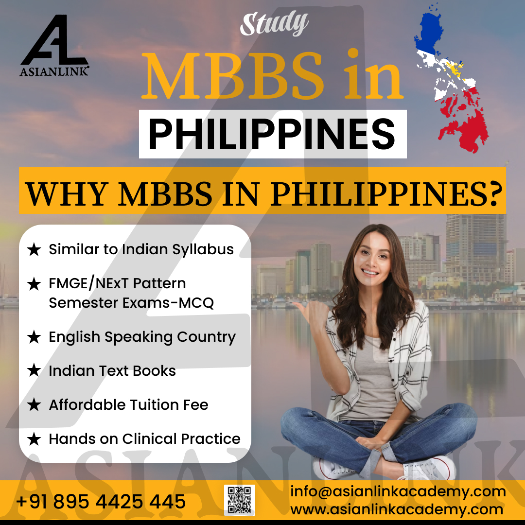 Why Studying MBBS in the Philippines is a Smart Choice: Benefits and Opportunities Explained

#MBBSinPhilippines #StudyAbroad #MedicalSchool #FutureDoctors #AffordableEducation #ClinicalExposure #InternationalStudents #MedicalDegree #GlobalEducation #asianlinkacademy