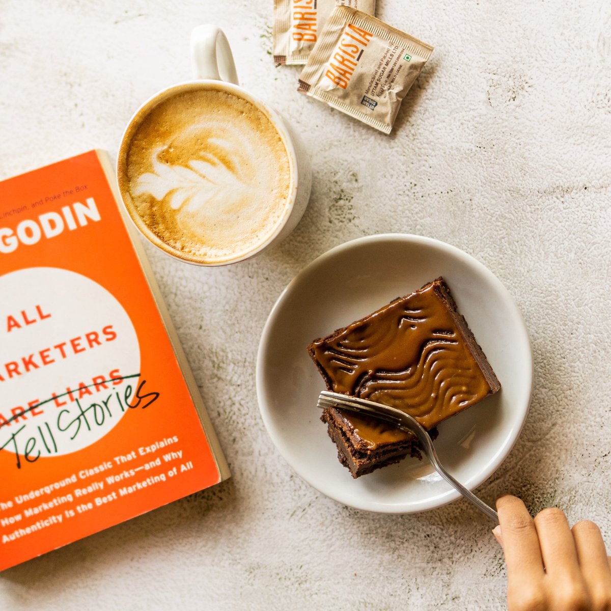 BaristaBrews's tweet photo. #WednesdayWisdom: When a craving for #chocolate calls, don't ignore it. 🍫

The definition of indulgence, our Salted Caramel #Brownies are made with rich dark chocolate and topped with a generous drizzle of salted #caramel. Order a creamy #Cappuccino and dig in!

#Dessert https://t.co/7N63OsE9wQ