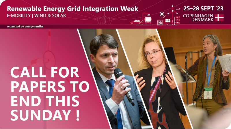 📢
#CallForPapers  deadline approaching! Submit your abstract UNTIL THIS SUNDAY for the RE Grid Integration Week!
Send us your #windpower, #solarpower, #energystorage, #electromobility or #hydrogen abstract to become a speaker in Copenhagen 2023!

integrationworkshops.org/events/call-fo…

#GIW23