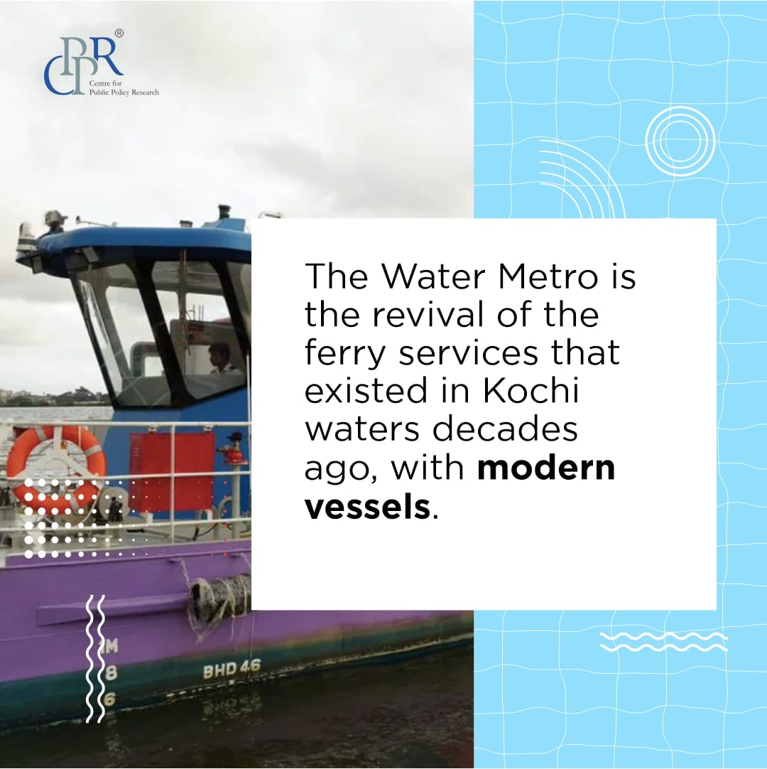 <a href="/dhanuraj/">Dhanuraj</a> , Founder-Chairman of CPPR, shares his thoughts on the Kochi Water Metro.
<a href="/CPPRIndia/">CPPR India</a> , in its Mobility Hub report and also in its Kochi Public transport day celebrations, had come up with plans to revive and strengthen ferry services in and around Kochi city.