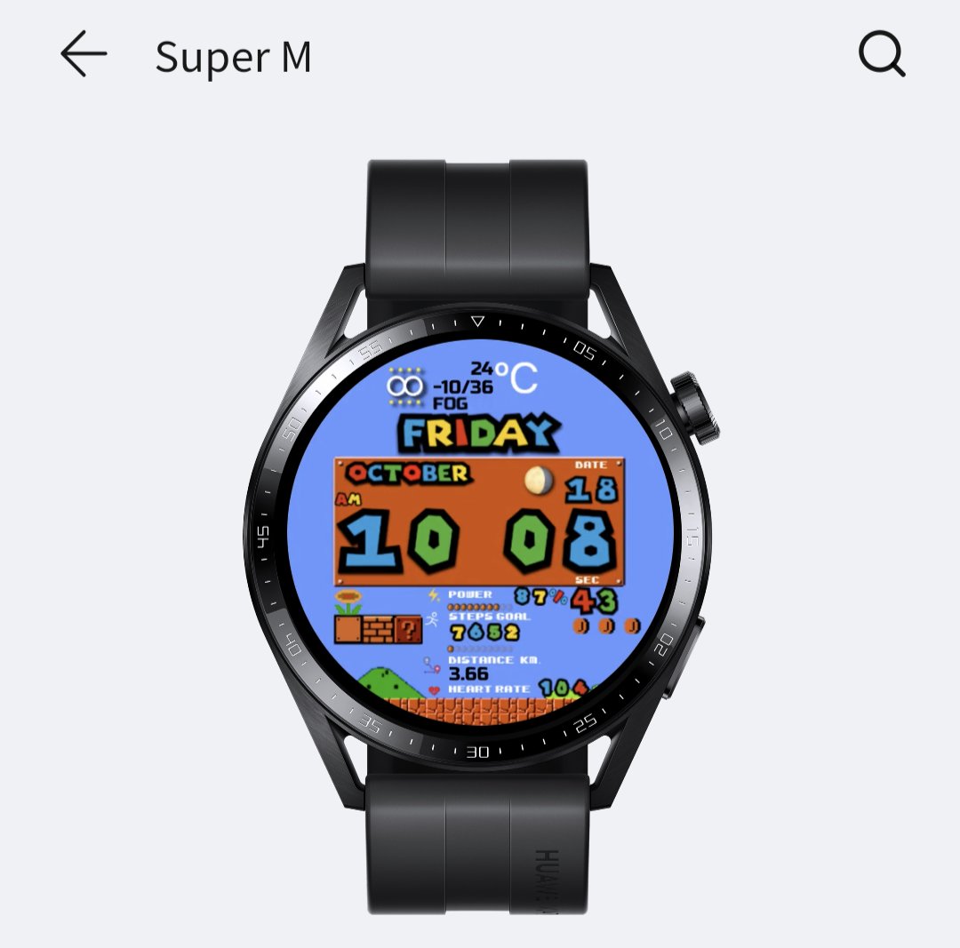 finewave_GT3's tweet photo. 2023/4/26現在のGT3有料人気ランキング１位のwatchfaceです。
現在、海外では映画が大ヒット中ですよね🙂
名前も秀逸ですね😁　¥260です。
#huawei #gt3 #smartwatch #HUAWEIWatchGT3 #Watchface #スマートウォッチ https://t.co/P8r2iPXYrs