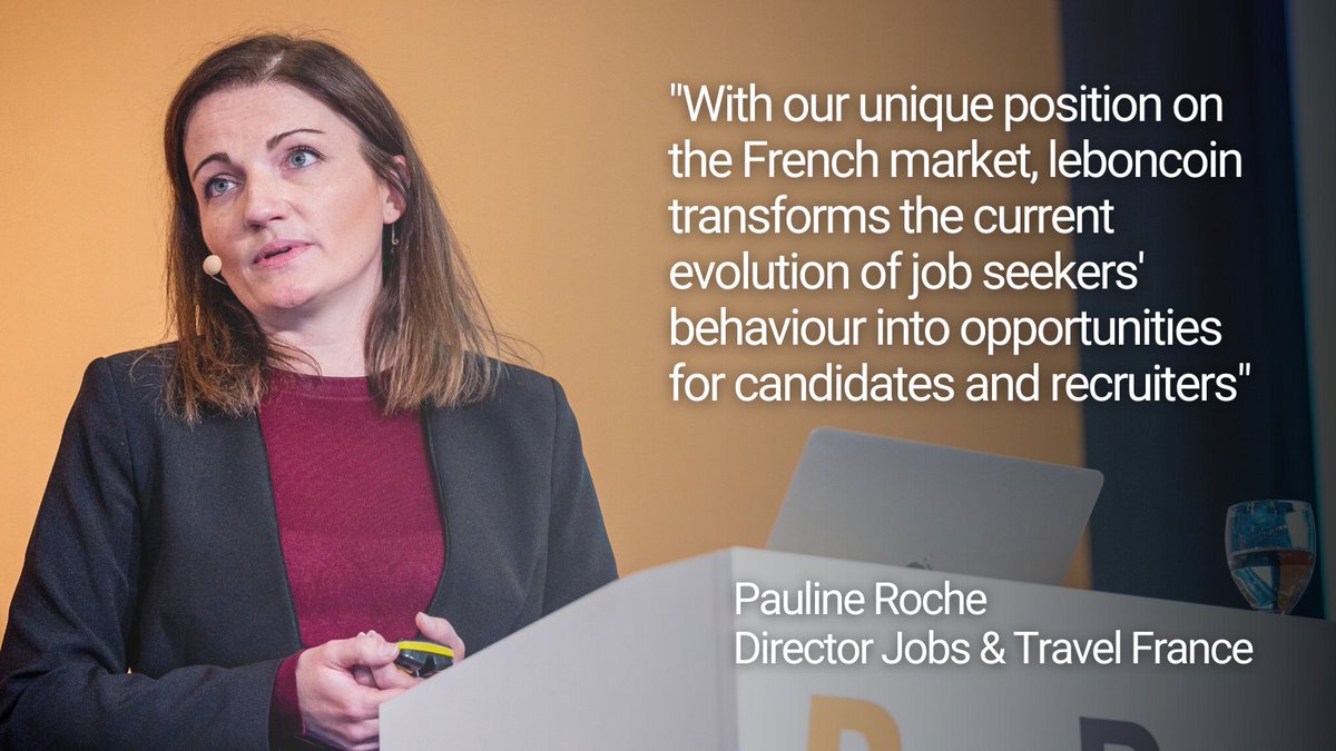 Adevinta's tweet photo. Pauline Roche, Director Jobs & Travel France, spoke at #RecBuzz last week, discussing the changing French job market. She highlighted that job seekers' expectations are transforming & discussed how @leboncoin is in a unique position to turn these expectations into opportunities. https://t.co/RUcvUWCdXK
