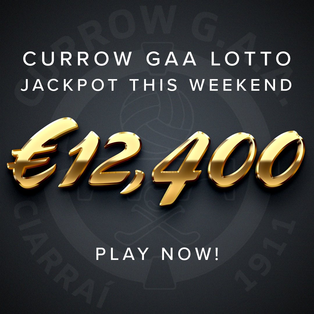 Our lotto jackpot increases €12,400 this weekend!

With GUARANTEED WINNERS every draw, why not play now at https://t.co/Om5j6GhCf8 or at our usual outlets!

#lotto #jackpot #powerball #lottery #gaa #kerry #kerrygaa #currow #currowgaa https://t.co/anBaFyaEdK