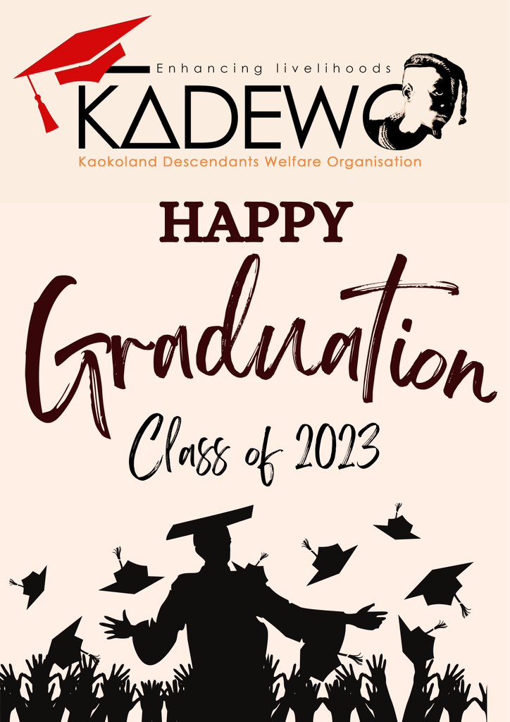 Congratulations on your graduation! Your hard work, determination, and perseverance have paid off. You have shown that anything is possible with dedication and effort. As a student from Kaokoland, from the rugged terrains and remote villages, you have made your community proud.🎓