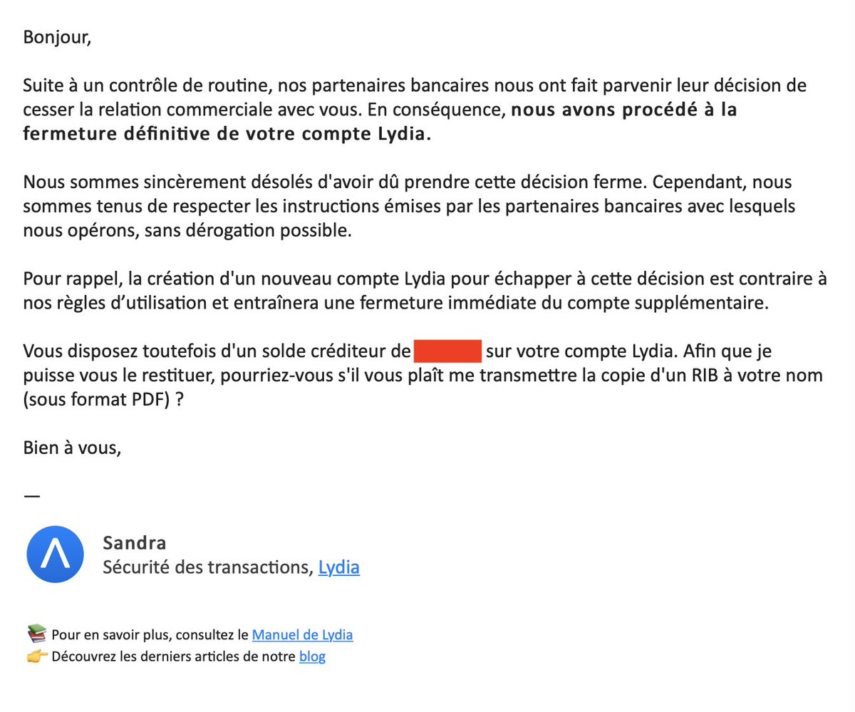 flosejo's tweet photo. @applydia je souscrit à Lydia Bleu, un mois après vous fermez mon compte du jour au lendemain sans donner de justification, et en plus vous ne me remboursez pas le mois prélevé ? Faites un effort bord** https://t.co/lxfUk2feNr