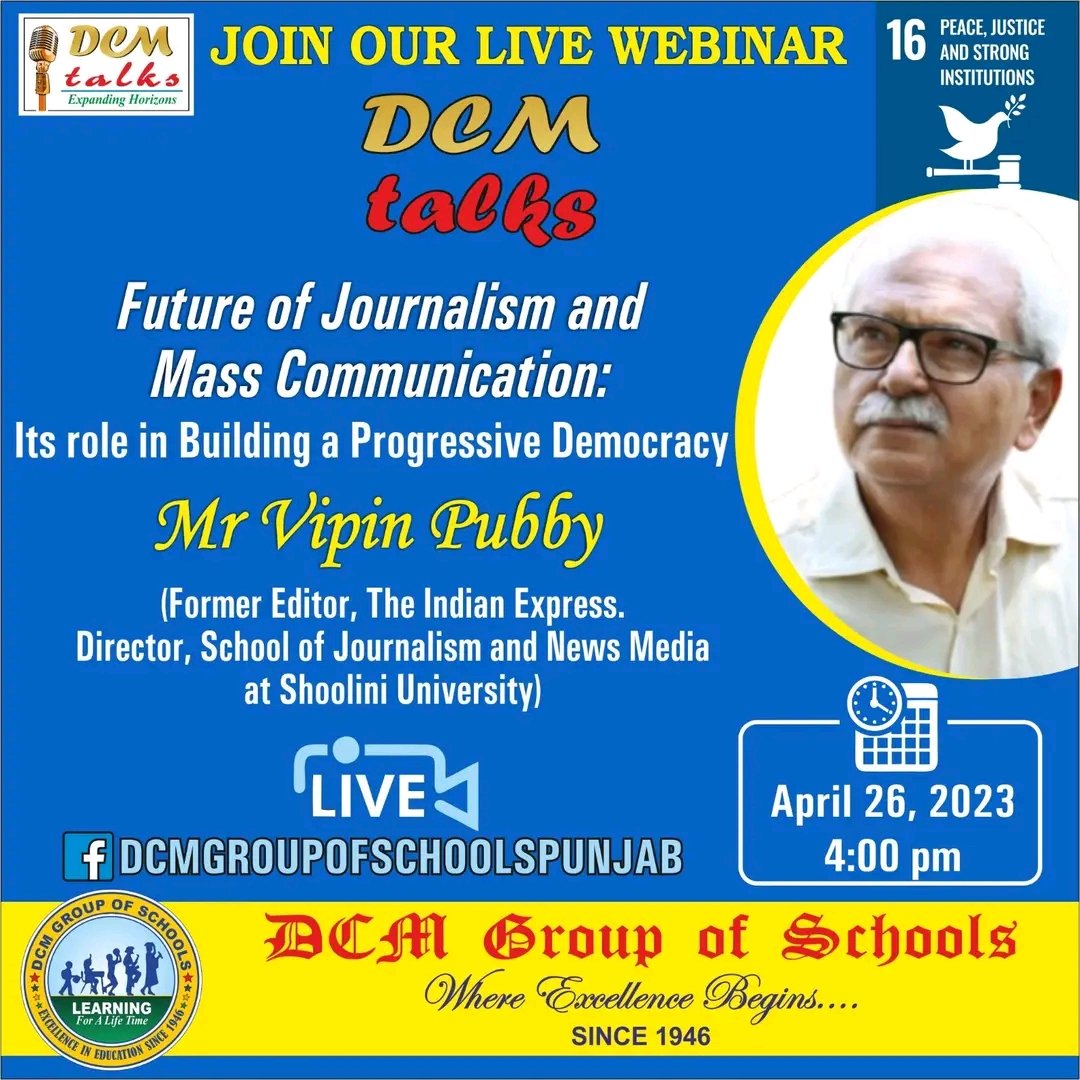 #ProgressiveDemocracy #JournalismAndMassCommunication #Webinar #VipinPubby #TheIndianExpress #ShooliniUniversity #MediaEducation #BuildingTheFuture #JoinUsNow