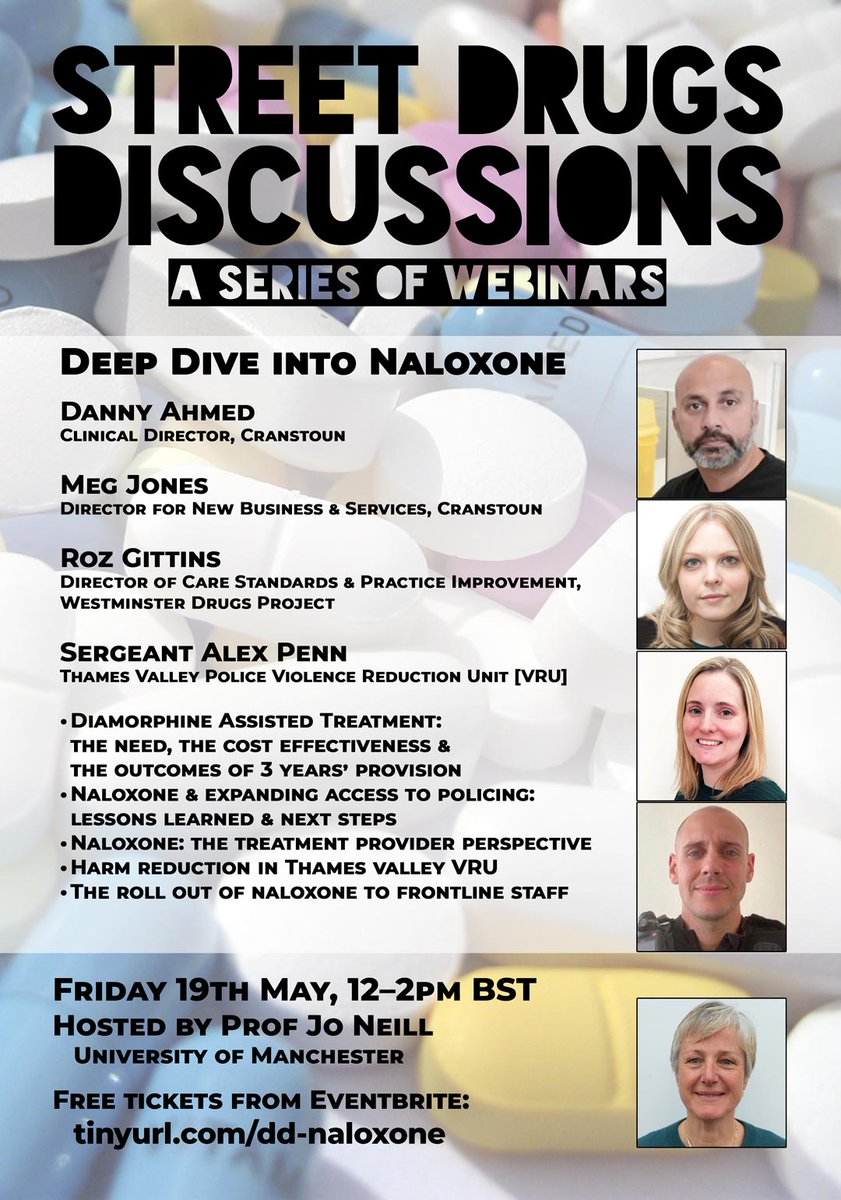 DrJamesCMorgan's tweet photo. 🚨New Webinar🚨
#StreetDrugsDiscussions Deep Dive into Naloxone

>How it works
>Need, cost, effectiveness
>Harm Reduction and Policing

Fri 19th May 12pm GMT - pls sign up for free, share and retweet

https://t.co/MMiwlib2P3

#harmreduction #drugpolicy #policing #naloxone https://t.co/F2rtgN1E1p