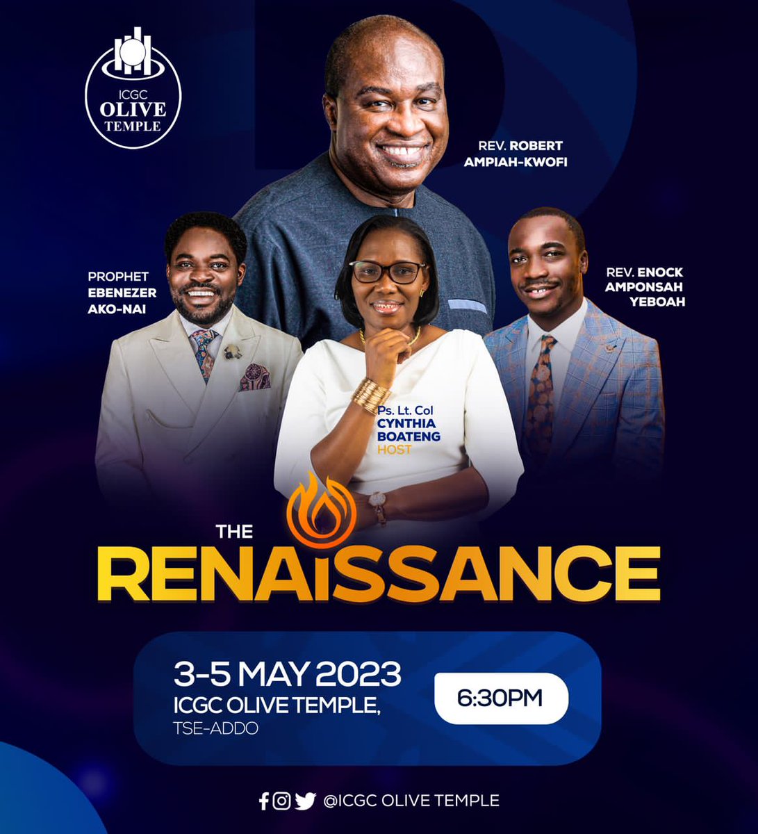 Emmanuelkweivi's tweet photo. A week from today ๐ฅ๐ฅ๐ฅ
#Reinaissanceiscoming
#WeAreICGC
#icgc
#itscomingdown https://t.co/afKyXDRzY6