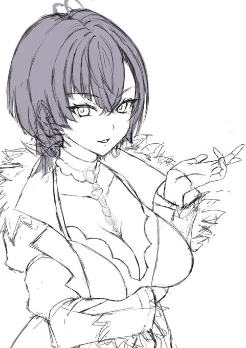 次は、しの姐こと銀嶺しのあちゃん描いてる💡
かかげ先生の娘さん最高過ぎるんだよな✨顔も声もめちゃくちゃ良い💜
今日の1000人耐久頑張ってください💪
 #しのあのサバト 