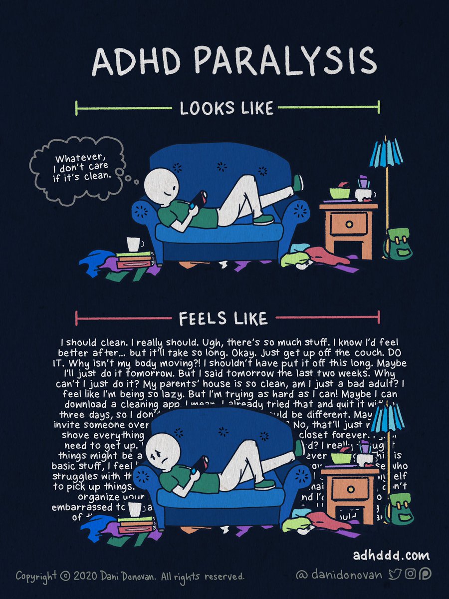 🧵 Let's talk about ADHD

I have come to a point in life which didn't bothered me in my teens, but heavily interrupts my every day life in adulthood. A lot of sleepless nights and unproductive days let me think a lot