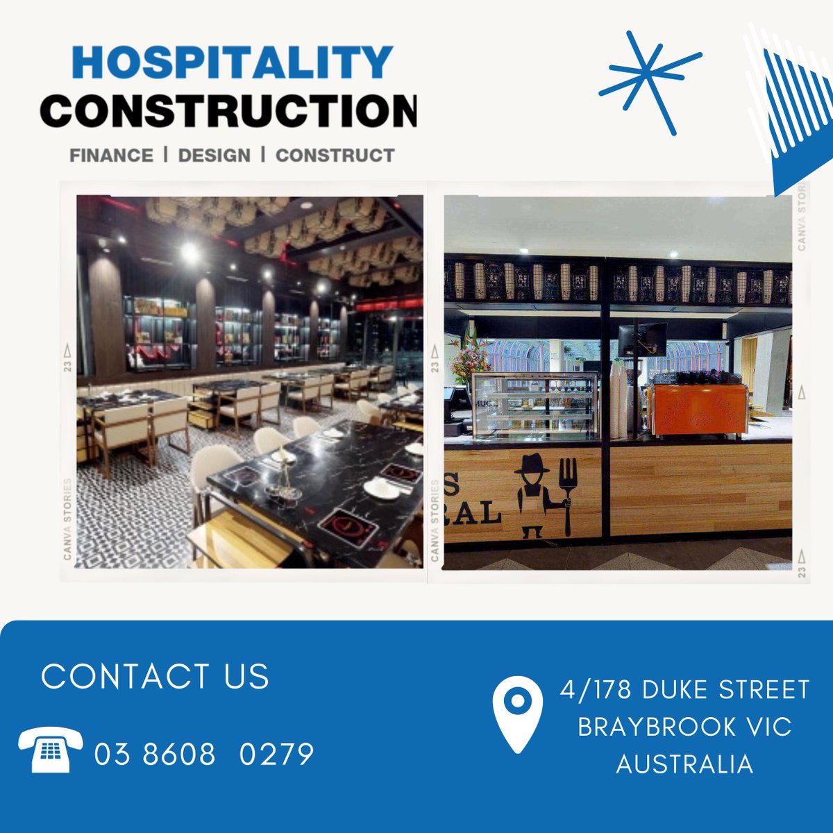 HospitalityCon9's tweet photo. Hospitality Construction is a leading fitout and construction company for Melbourne's restaurants, cafés and other hospitality venues.
Visit Us at:-
4/178 Duke Street
Braybrook VIC
Phone:-03 8608 0279

https://t.co/XSiB4MTSf9

#fitouts #cafedesign #cafeinterior #cafefitouts https://t.co/vxPc3kwQDj