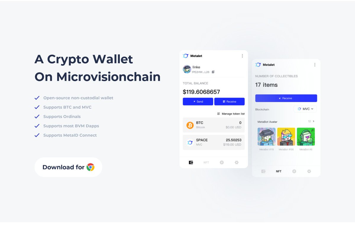 metaletofficial's tweet photo. Get ready for the FIRST open-source browser extension wallet on MVC! 🚀
Launching THIS MONTH, it's your secure gateway to the world of crypto! 🔐
Experience unparalleled convenience and security in your MVC journey! 🌟
Stay tuned 🎉
#MVCWallet #Cryptocurrency #Blockchain https://t.co/IDUqoyDZee