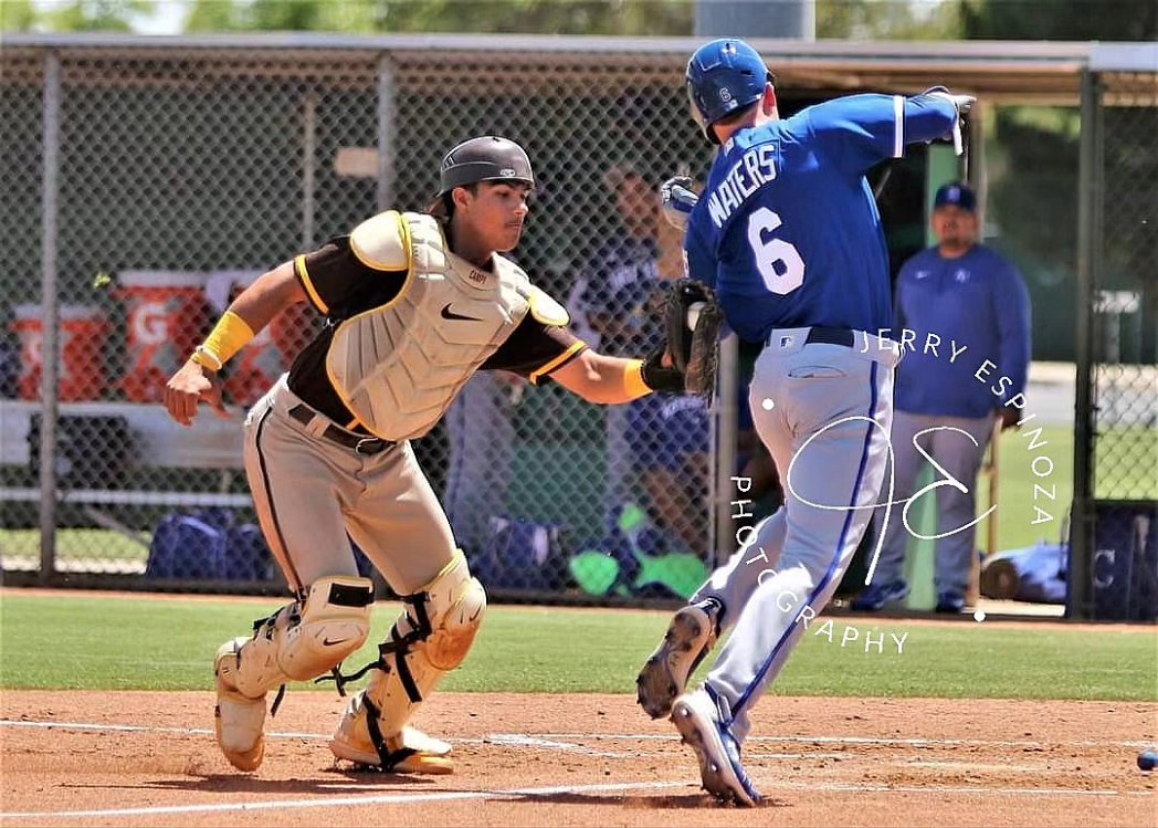 JEspinoza1634's tweet photo. San Diego Padres Ethan Salas 4/25/23 extended spring training vs the Kansas City Royals. https://t.co/dH4FOJ42LS