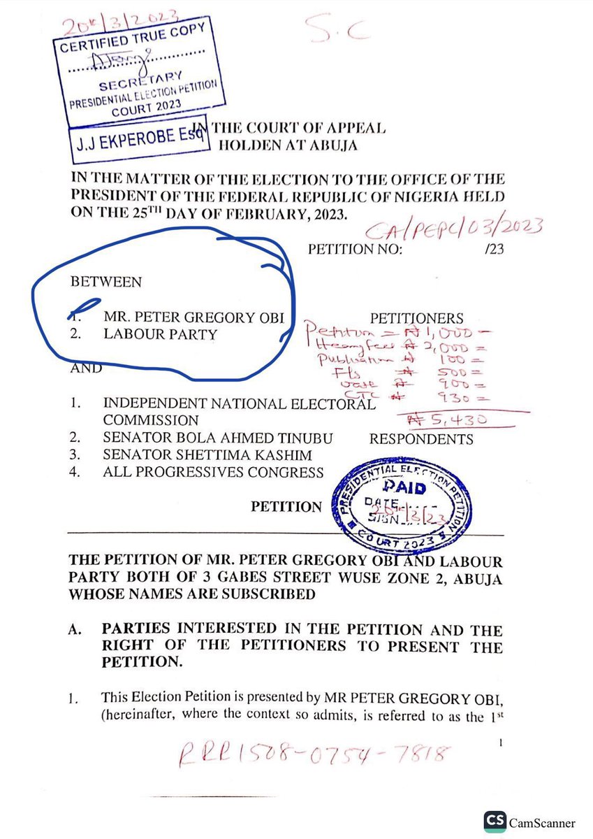 JaypeeGeneral's tweet photo. Lamidi Apapa and his co-actors don’t even know the position of the Electoral Act, 2022 on petition withdrawal. 

Rule 29 of the Rules of Procedure for Election Petitions Says: 

29—(1) An election petition shall not be withdrawn without leave of thetribunal or court.

(2) Where the petitioners are more than one, no application for leave to withdraw the election petition shall be made except with the CONSENT OF ALL THE PETITIONERS.

Apapa and his co-actors are wasting their time. They can’t withdraw Peter Obi’s petition. Their desperate move is dead on arrival!