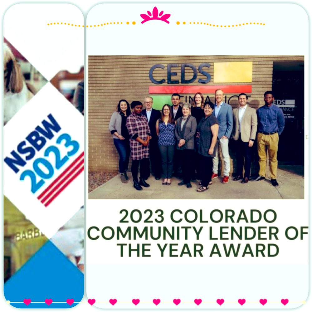 SBA_Colorado's tweet photo. Help us Congratulate CEDS Finance, named 2023 #SmallBusinessWeek Colorado Community Lender of the Year! 🎉🥳👏🏾
@Cedsfinance is a mission-based #smallbiz lender also providing support services to underserved business owners across Denver Metro.
#NSBW #EmpoweringSmallBusiness https://t.co/e6OJuvjz47