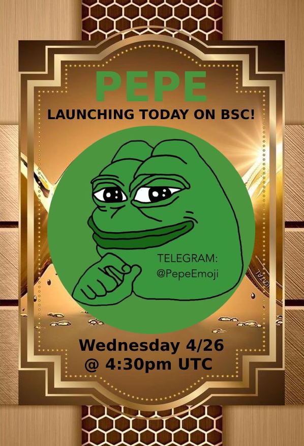 @PepeEmoji - 🐸 launching today on #BSC 📣

Final tax: 6/9 

Contract: 
0x3120cdf8b3b1de81064c6d51a249d542545119d4

Chart:
poocoin.app/tokens/0x3120c…

#Utility + Website live
Marketing push incoming
$PEPE on #ETH 250 million MCAP

Telegram:
t.me/PepeEmoji

#LFG #100x #PEPE