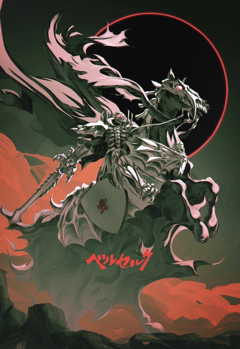 warrickwong's tweet photo. Skull Knight Brushwork https://t.co/JYFZU3G82A