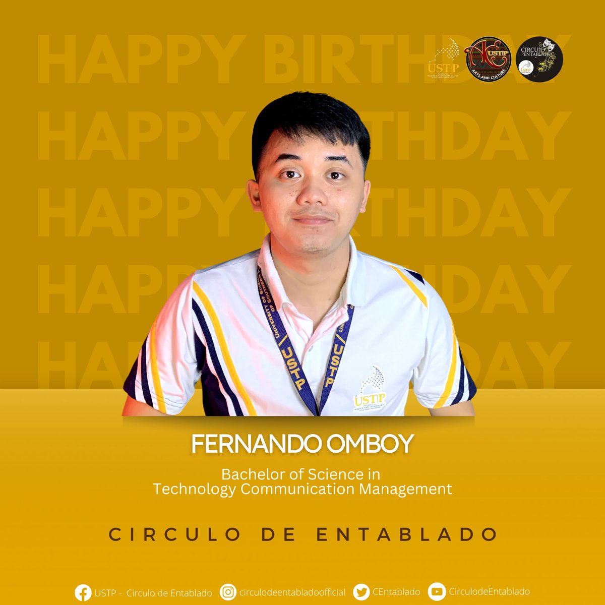 CEntablado's tweet photo. To our accomplished director and most trusted former president, we are proud of having you, and give cheers to the gift of 21!  

𝙃𝙖𝙥𝙥𝙮 𝙗𝙞𝙧𝙩𝙝𝙙𝙖𝙮, 𝙁𝙚𝙧𝙣 𝙊𝙢𝙗𝙤𝙮! 

#CDEBirthdays #CirculodeEntablado https://t.co/nMs86IQYDd
