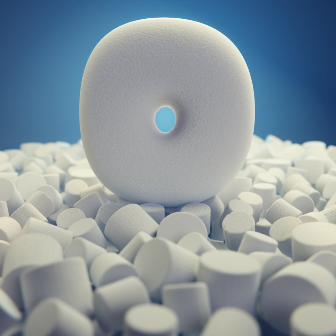 peterlundblad's tweet photo. a giant marshmall-o for ya. enjoy #36DaysOfType #Blender3d https://t.co/AJ3vF3fPnQ