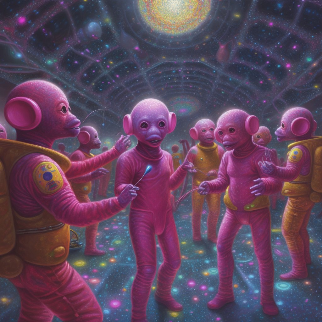 ArtificioAI's tweet photo. Cosmic Teletubbies at a rave party #AI 💥 ✨ 🎈 🎵 🔊

#artificioai #artificialintelligence #aiartdaily #digitalartwork #digitalart #aiart #aiartcommunity #midjourney #midjourneyart #raveparty #teletubbies #cosmic https://t.co/GyYQtEwTlI