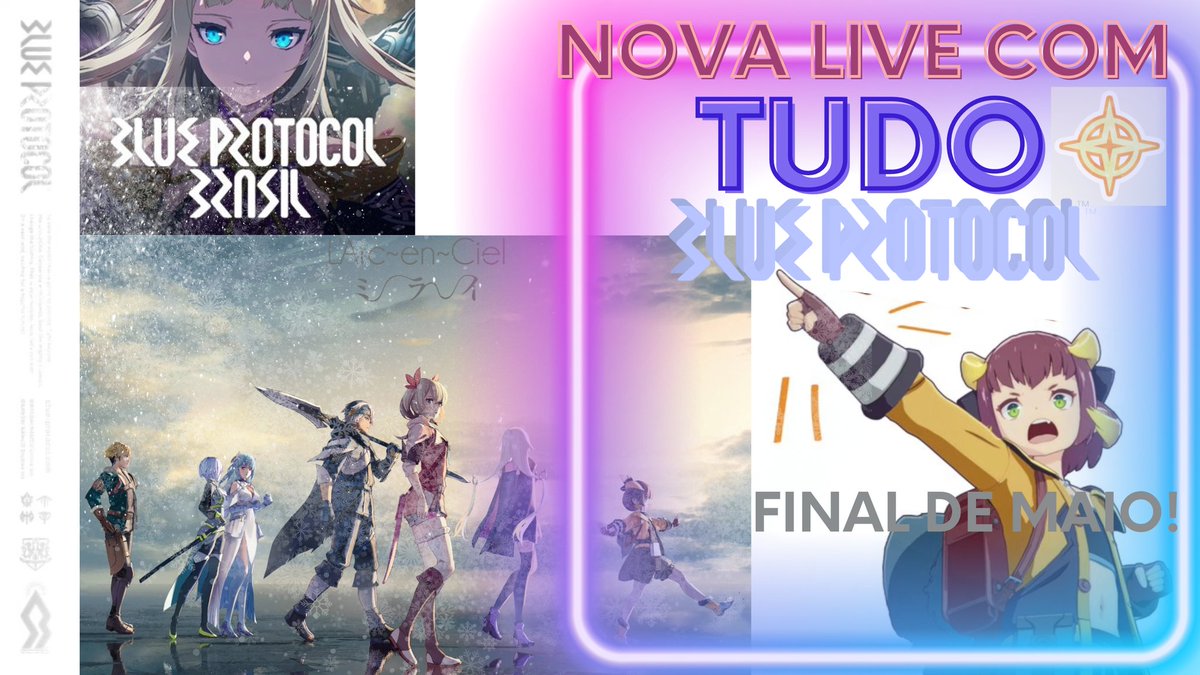 BlueProtocolOBR's tweet photo. #BlueProtocol da #BandaiNamco terá mais uma Live com os Desenvolvedores (JPN) no final de Maio, onde irão revelar e responder tudo sobre o #jogonovo para PC e consoles.
E a estréia Global (Beta primeiro) não deve estar muito atrás ! Preparados para o #BlueProtocolOBR ? Siga-nos! https://t.co/dqRZusDrMf