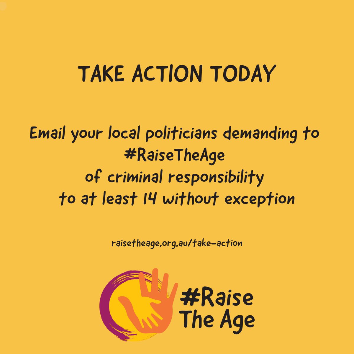 FPDNAus's tweet photo. Right now children as young as 10 are being arrested, thrown into police vehicles &amp; locked behind bars across Australia. Use the below easy email tool to contact your local MP, Attorney-G &amp; Premier/Chief Minister &amp; urge them to #RaiseTheAge to at least 14.
https://t.co/wWDAxTGhS7 https://t.co/kyJo8P9FPI